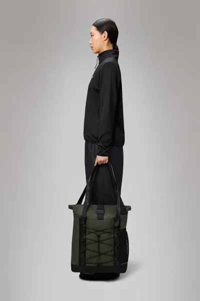 Rains Trail Rolltop Tote Bag In Green