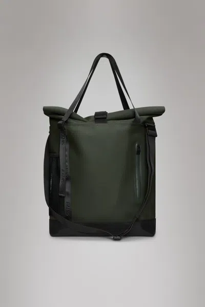 Rains Trail Rolltop Tote Bag In Green
