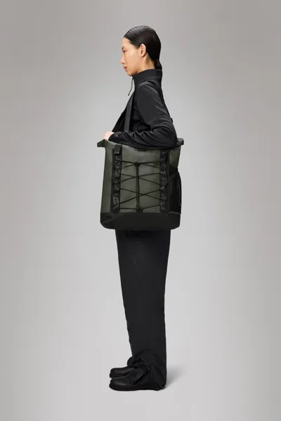 Rains Trail Rolltop Tote Bag In Green
