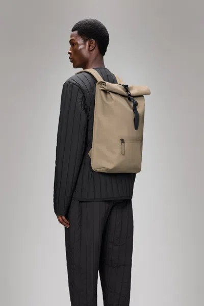 Rains Rolltop Rucksack In Sand