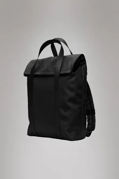 Rains Womens Black Rolltop 16' Shell Rucksack In Black