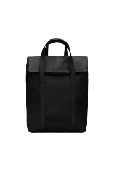 Rains Womens Black Rolltop 16' Shell Rucksack In Black