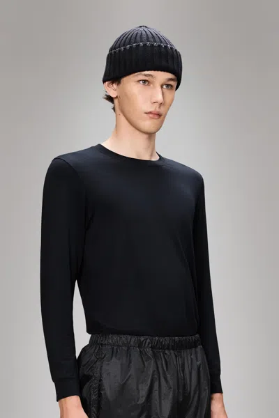 Rains Sapa Knit Beanie In Black