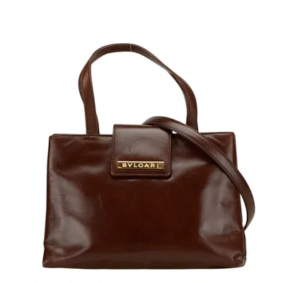 Pre-owned Bvlgari Brown Leather Handbag Shoulder Bag ()