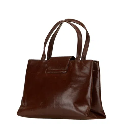 Pre-owned Bvlgari Brown Leather Handbag Shoulder Bag ()
