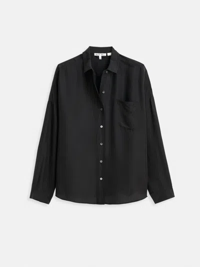 Alex Mill Jo Pocket Shirt In Silk In Black