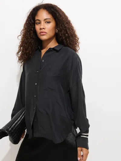 Alex Mill Jo Pocket Shirt In Silk In Black