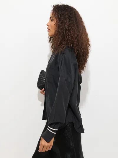 Alex Mill Jo Pocket Shirt In Silk In Black