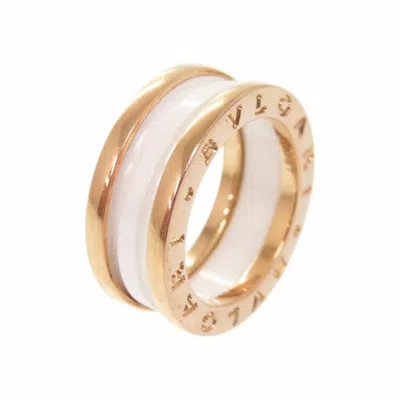 Pre-owned Bvlgari Pink Gold White Pink Gold (18k) Ceramic Band Ring () In Multi