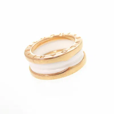 Pre-owned Bvlgari Pink Gold White Pink Gold (18k) Ceramic Band Ring () In Multi