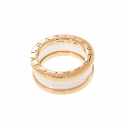 Pre-owned Bvlgari Pink Gold White Pink Gold (18k) Ceramic Band Ring () In Multi