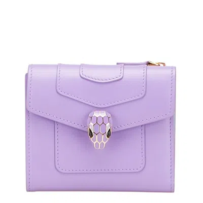 Pre-owned Bvlgari Purple Leather Wallet (bi-fold) ()