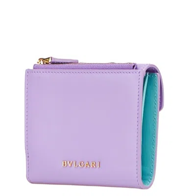 Pre-owned Bvlgari Purple Leather Wallet (bi-fold) ()