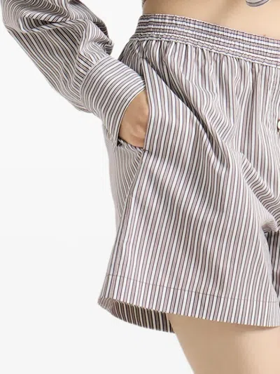 Brunello Cucinelli Pyjama-style Shorts With Monili In Gray