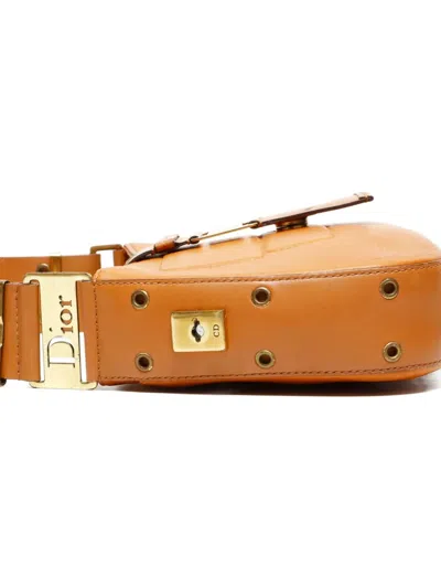 Pre-owned Dior 2002 Streetchic Leather Shoulder Bag In Brown