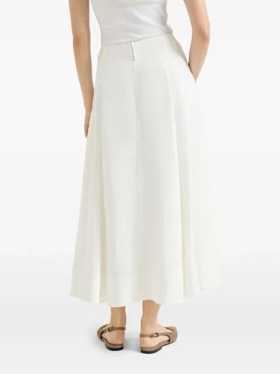 Brunello Cucinelli Twill Sartorial Skirt With Monili In Multi