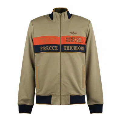 Aeronautica Militare Color-block Interlock And Pique Sweatshirt In Animal Print
