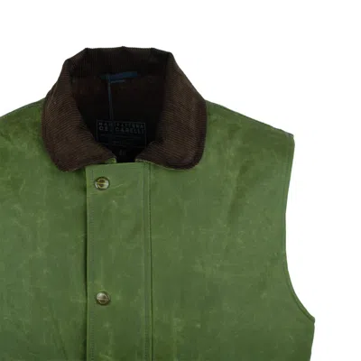 Manifattura Ceccarelli Lined Alligator Vest Green In Green