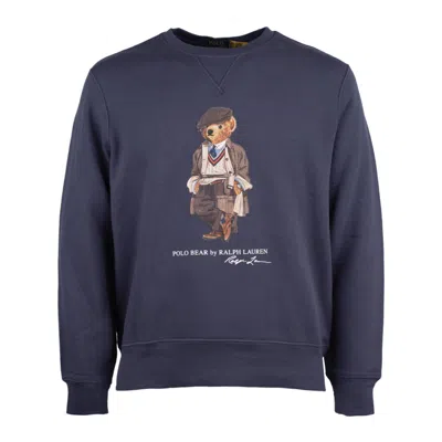 Ralph Lauren Blue Bear Polo Sweatshirt In Blue