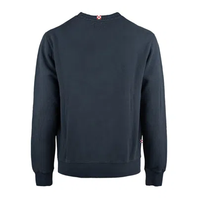Mc2 Saint Barth Blue Soho Sweatshirt With Gin Tonic Team Embroidery In Blue