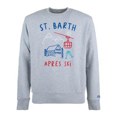 Mc2 Saint Barth Gray Soho Sweatshirt With St. Barth Apres Ski Embroidery In Gray