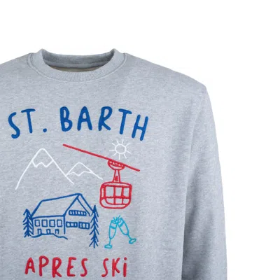 Mc2 Saint Barth Gray Soho Sweatshirt With St. Barth Apres Ski Embroidery In Gray