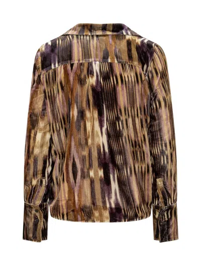 Ba&sh Velvet Shirt With Geometric Print In Multi