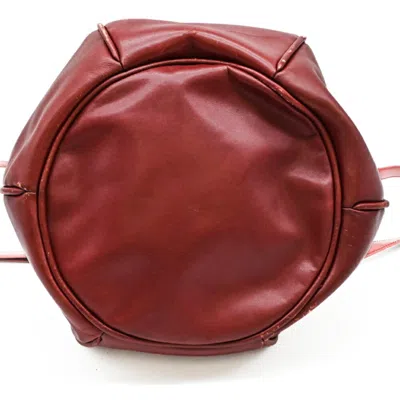 Pre-owned Cartier Bordeaux Red Color Leather Shoulder Bag () In Burgundy