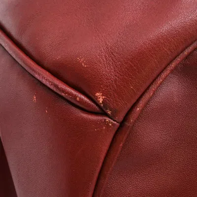 Pre-owned Cartier Bordeaux Red Color Leather Shoulder Bag () In Burgundy