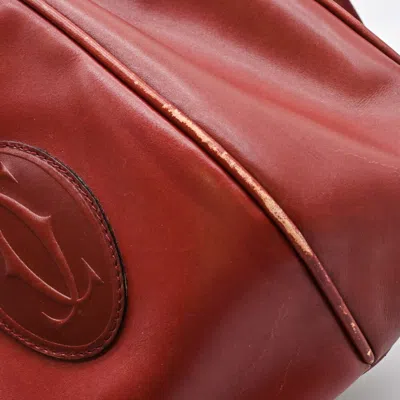 Pre-owned Cartier Bordeaux Red Color Leather Shoulder Bag () In Burgundy