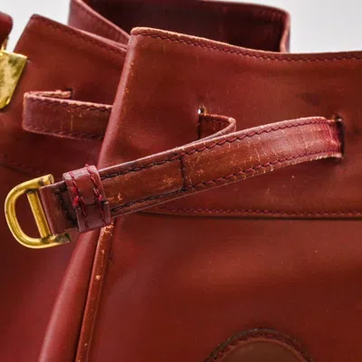 Pre-owned Cartier Bordeaux Red Color Leather Shoulder Bag () In Burgundy
