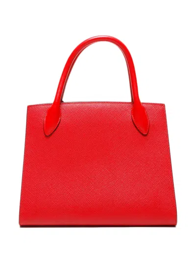 Pre-owned Prada 2020-2025 Embossed Monochrome Bag In Red