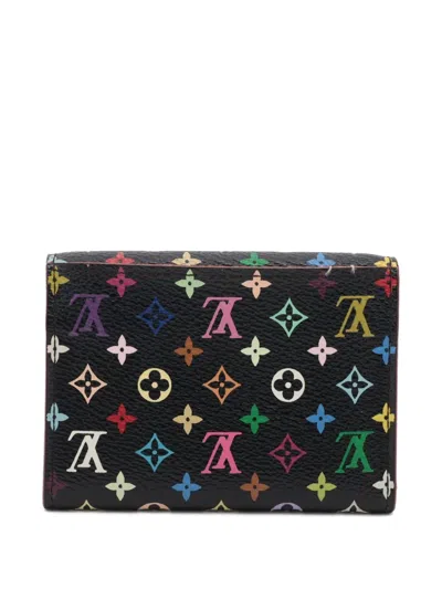 Pre-owned Louis Vuitton 2009 Monogram-print Envelope Card Case In Black