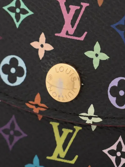 Pre-owned Louis Vuitton 2009 Monogram-print Envelope Card Case In Black