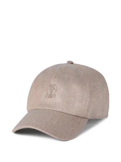 Brunello Cucinelli Sparkling-logo Baseball Cap In Brown