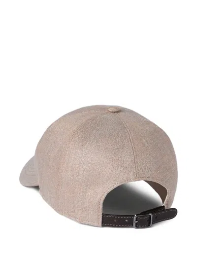 Brunello Cucinelli Sparkling-logo Baseball Cap In Brown