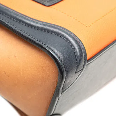 Pre-owned Celine Luggage Brown Navy Orange Leather Handbag Shoulder Bag ()