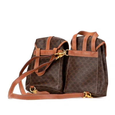Pre-owned Celine Macadam Brown Pvc Leather Backpack ()