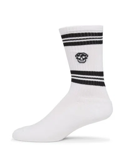 Alexander Mcqueen Stripe Sport Socks In White