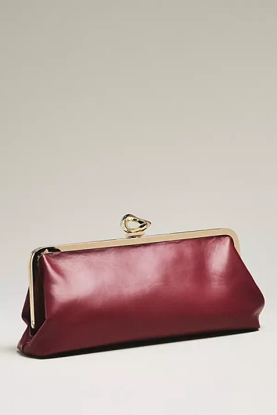 By Anthropologie Claire Vegan-leather Turnlock Clutch In Purple