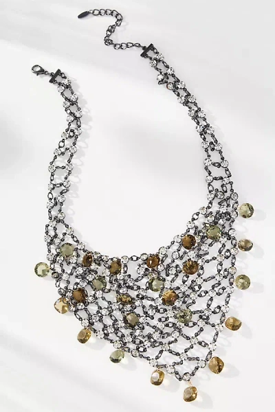 By Anthropologie Crystal Bib Necklace In Black