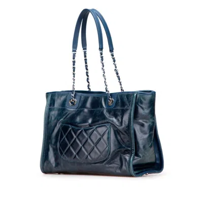 Pre-owned Chanel Blue Leather Shoulder Bag Tote Bag ()