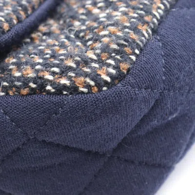 Pre-owned Chanel Brown Multi-color Navy Fabric Cotton Jersey Shoulder Bag ()