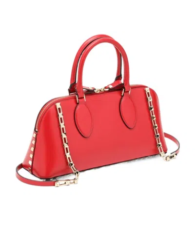 Valentino Garavani Rockstud Zipped Medium Tote Bag In Red