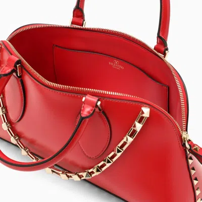 Valentino Garavani Rockstud Zipped Medium Tote Bag In Red