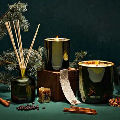 Apotheke Juniper Birch Scented Candle (limited Edition) In White