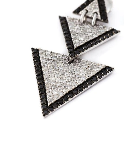 Shop Elise Dray Drop Triangle Diamond Earrings In Metallic