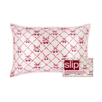 Slip Pure Silk Queen Pillowcase Lace Trim In Multi