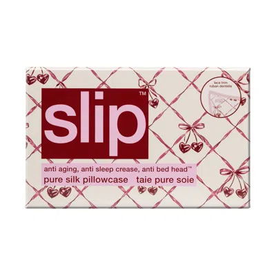 Slip Pure Silk Queen Pillowcase Lace Trim In Multi