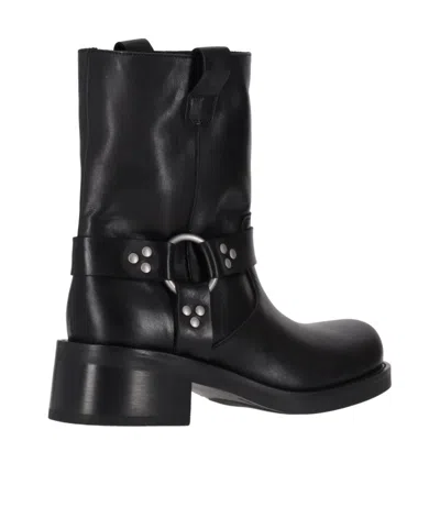 P.a.r.o.s.h Mid-calf Block Heel Round Toe Boots In Animal Print